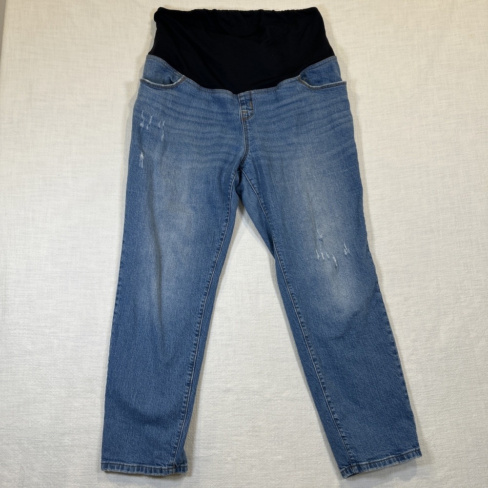 Isabel Maternity by Ingrid + Isabel 90s Straight Size 14 Blue Jeans Stretch